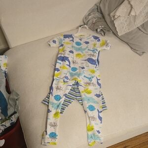 Carter's White Baby Pajama Set with Blue and Yellow Sea Creatures